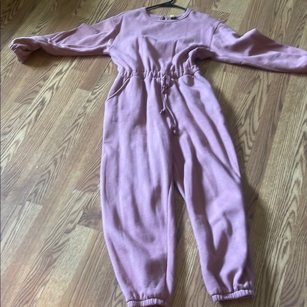 Soft Pink Jumpsuit with Drawstring